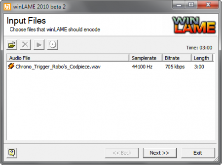 Step 1: Load your WAV file into winLAME